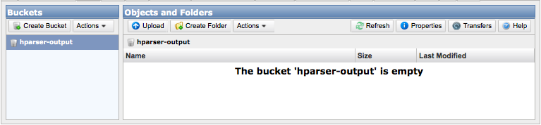 Empty Bucket Created