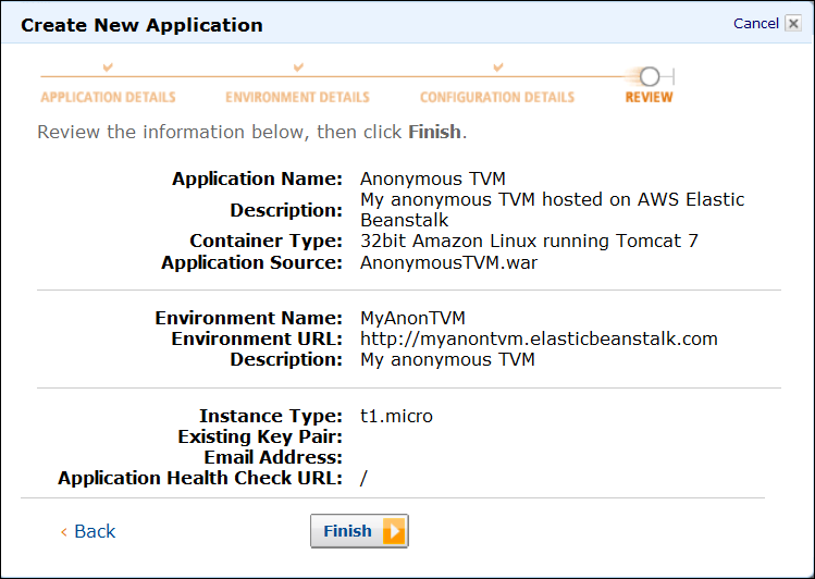 Review application information
