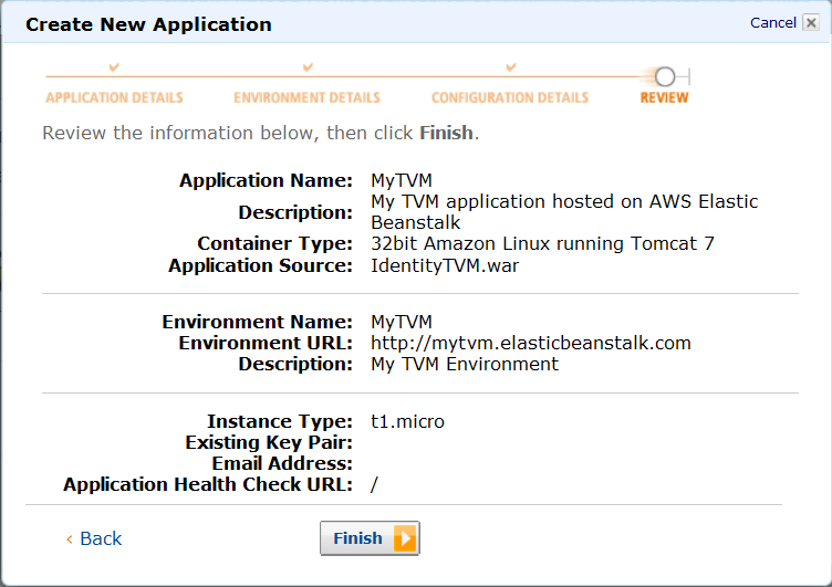 Review application information