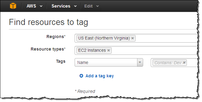 aws tag editor