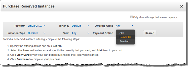 Réservations d'instances AWS convertibles