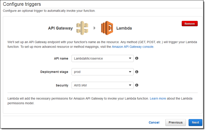 Amazon API Gateway et lambda