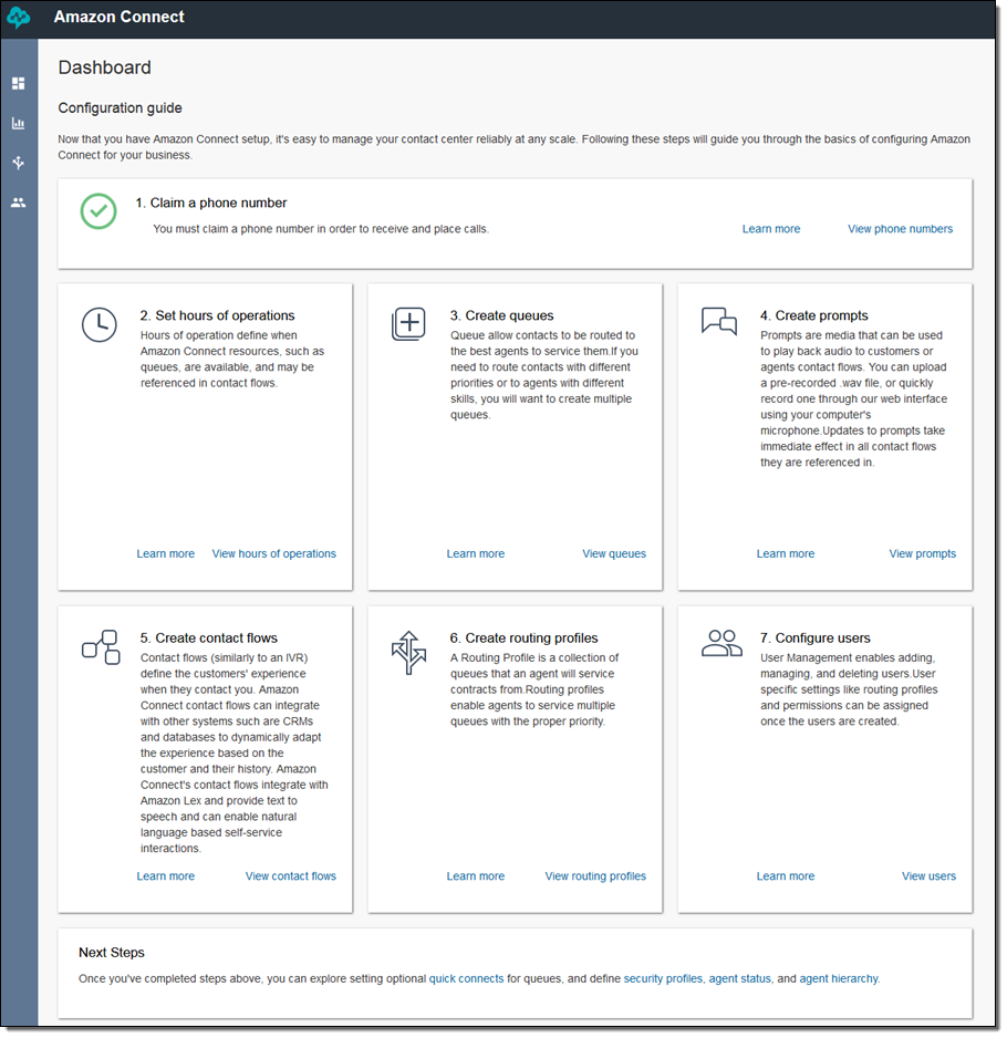 Amazon Connect Dashboard