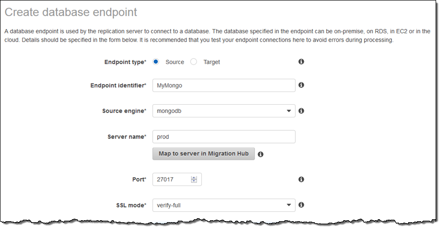 Aws Database Migration Service Aws Blog - the launch adds support for mo!   ngodb databases as a migration source and amazon dynamodb tabl!   es as a migration target to get started create a replication