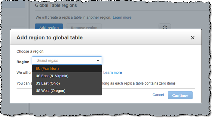 set up local dynamodb us east n virginia