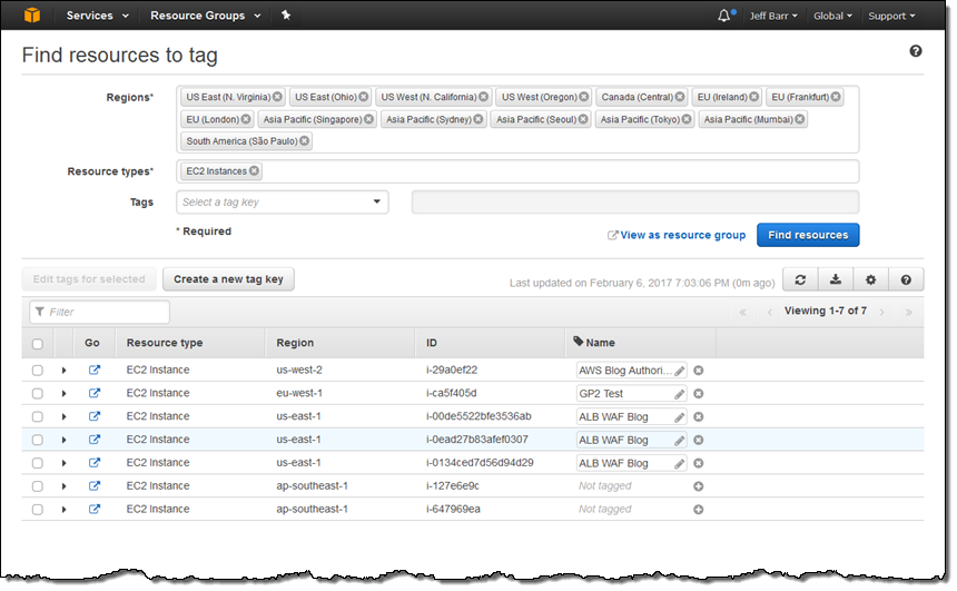 aws tag editor