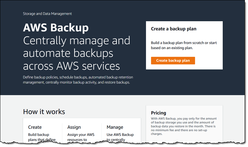 Aws Backup Automate And Centrally Manage Your Backups Aws News Blog