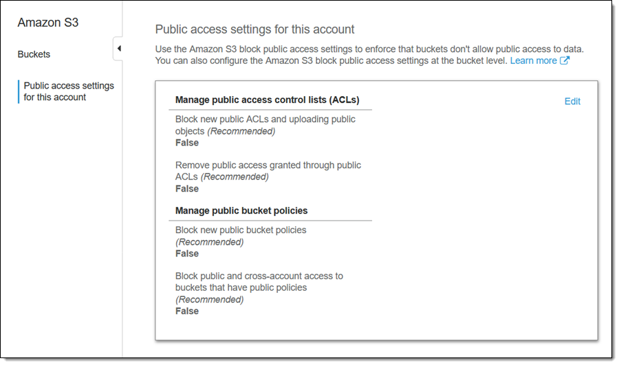 Amazon S3 Block Public Access アカウントとバケットのさらなる保護 Amazon Web Services ブログ