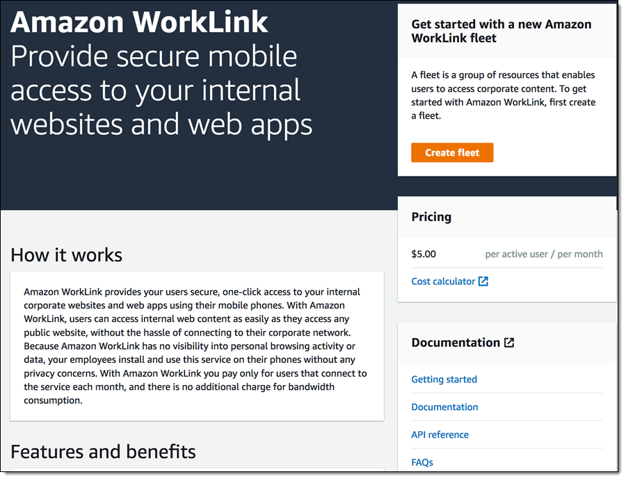 Amazon Worklink 单击一下 即可通过移动设备安全地访问内部网站和应用程序 亚马逊aws官方博客