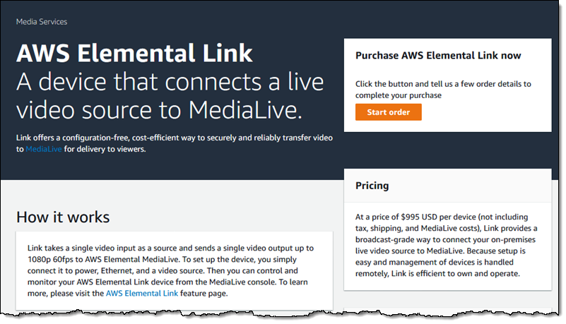 新しい Aws Elemental Link がライブビデオをイベントのためにクラウドに配信 ストリーミング Amazon Web Services ブログ