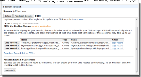 Signing your SES mail with DKIM using PHPMailer and Route 53